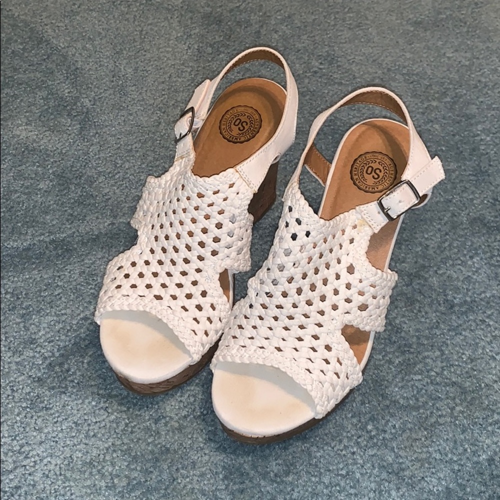 White SO heels size 8